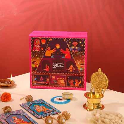 Brass Ashtalakshmi Diya Festive Gift Hamper