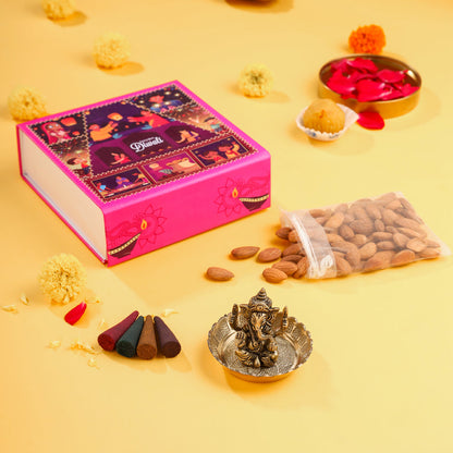 Brass Ganesha & Plate Festive Gift Hamper