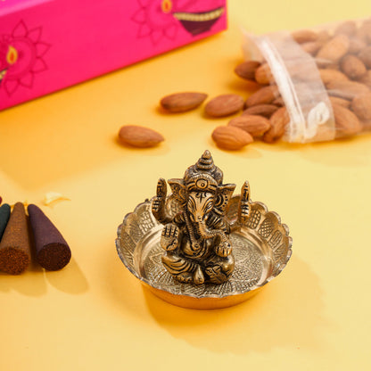 Brass Ganesha & Plate Festive Gift Hamper