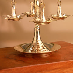 Brass Decorative Multi Wick Lamp (10.5 Inch)