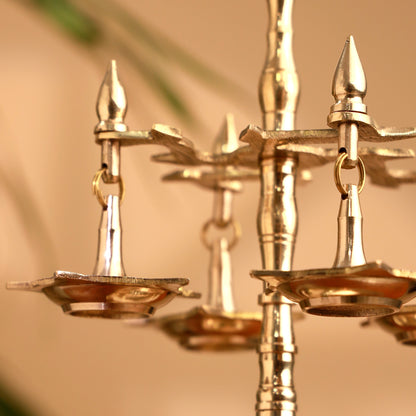 Brass Decorative Multi Wick Lamp (10.5 Inch)