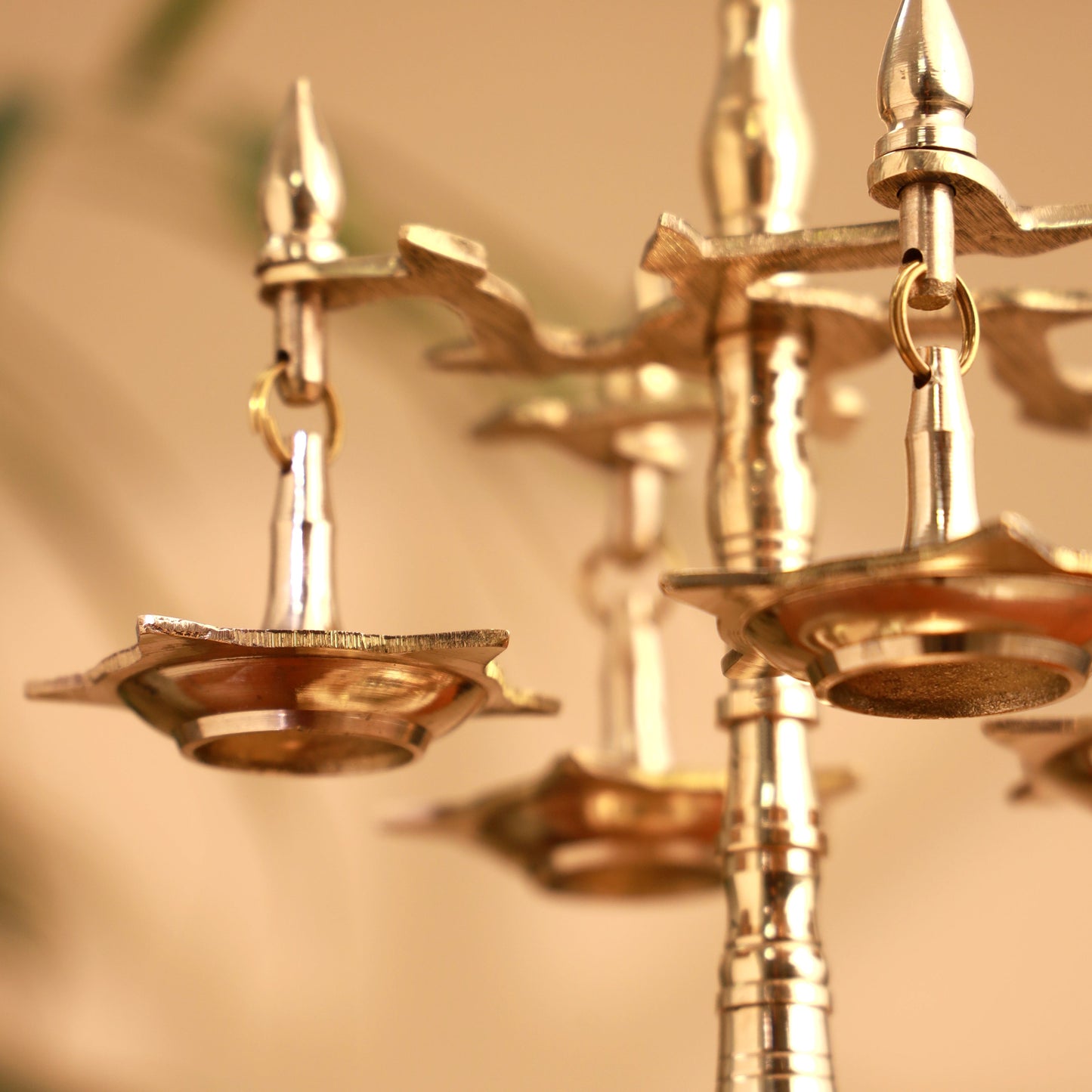 Brass Decorative Multi Wick Lamp (10.5 Inch)