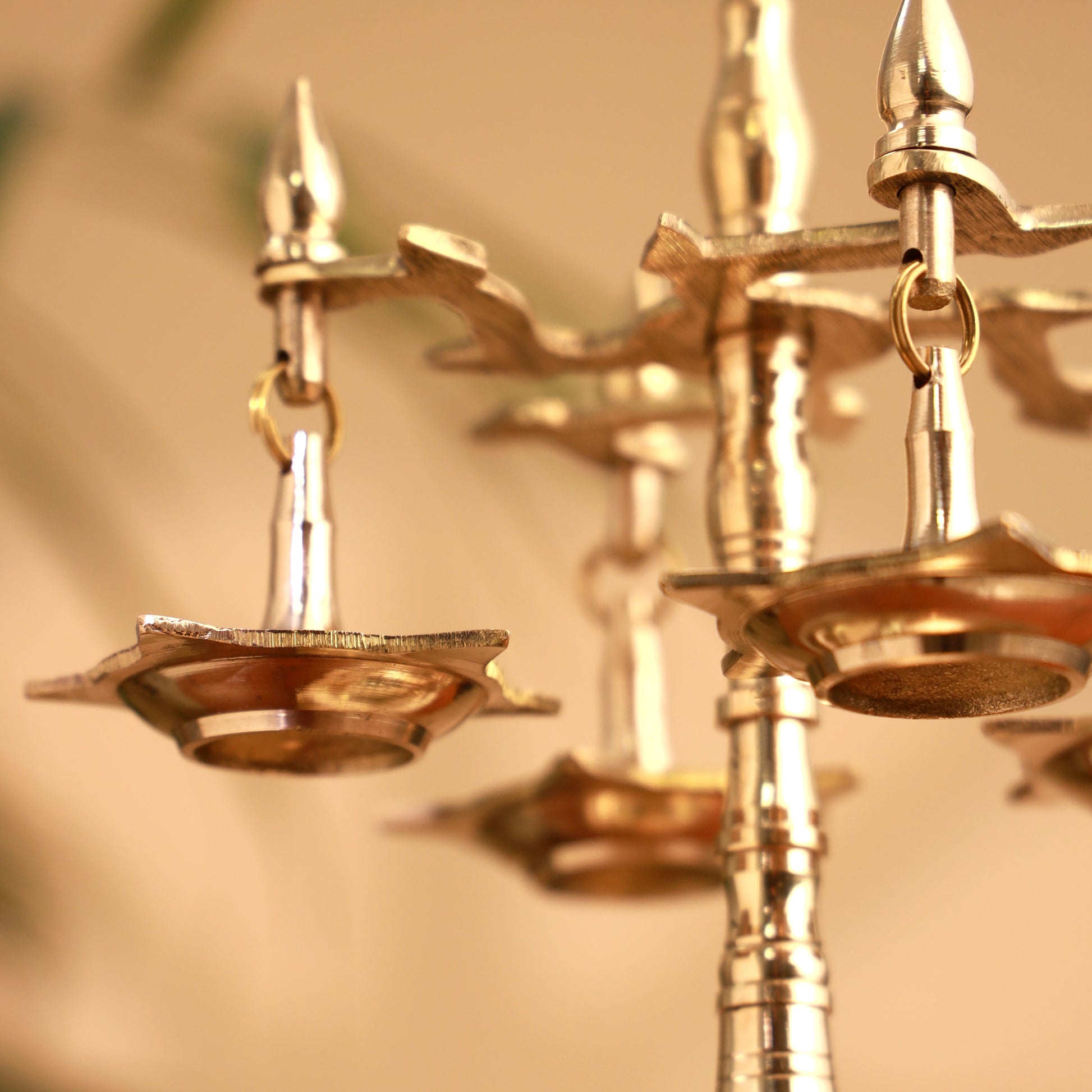 Brass Decorative Multi Wick Lamp (10.5 Inch)