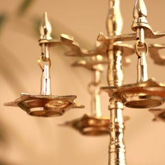 Brass Decorative Multi Wick Lamp (10.5 Inch)
