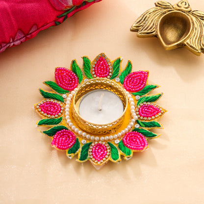 Brass Lotus Diya Festive Potli/Hamper