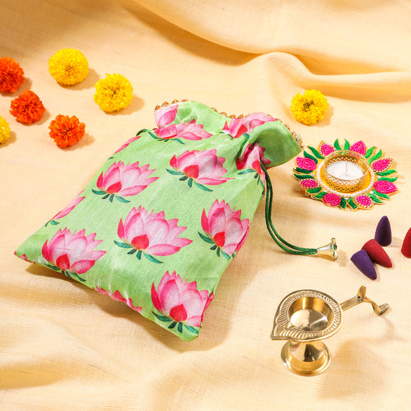 Brass Diya Festive Potli/Hamper