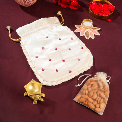 Brass Tortoise Diya Shrinathji Festive Potli/Hamper