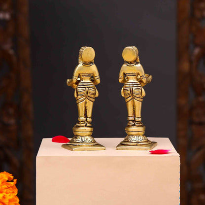 Brass Deep Lakshmi Pair (4.5 Inch)