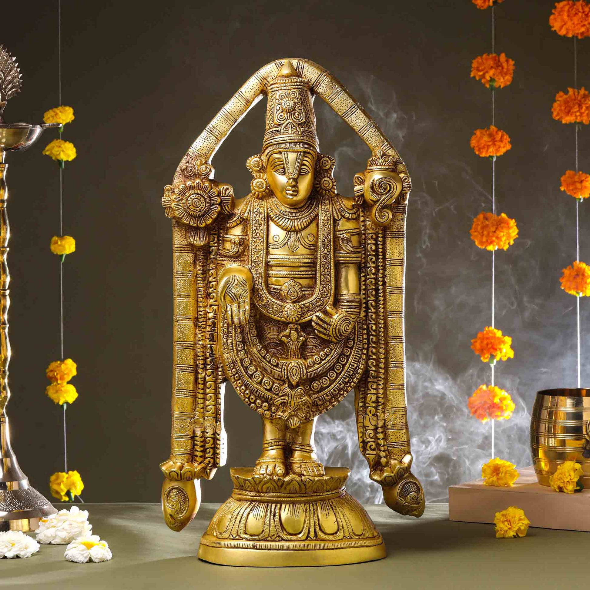 Brass Tirupati Balaji/Venkateshwar Idol (21 Inch)