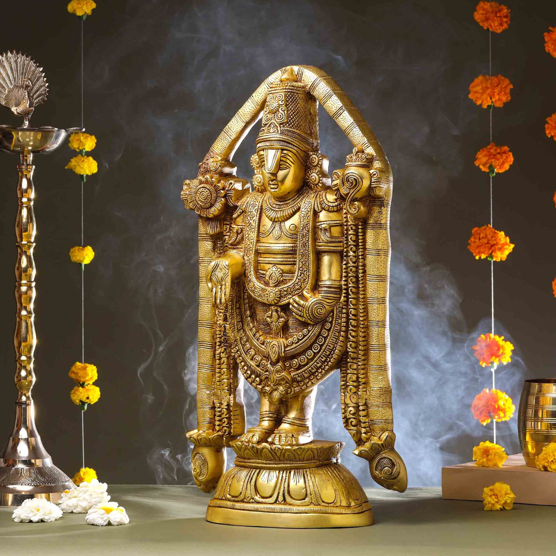 Brass Tirupati Balaji/Venkateshwar Idol (21 Inch)