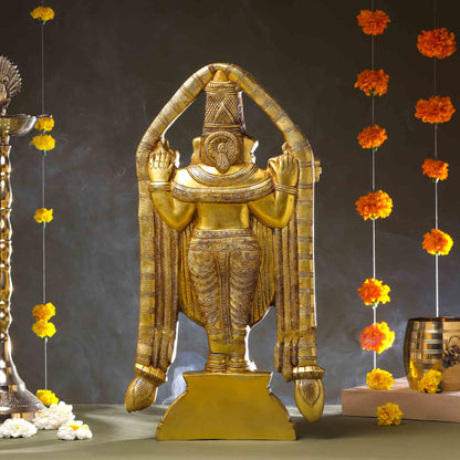 Brass Tirupati Balaji/Venkateshwar Idol (21 Inch)