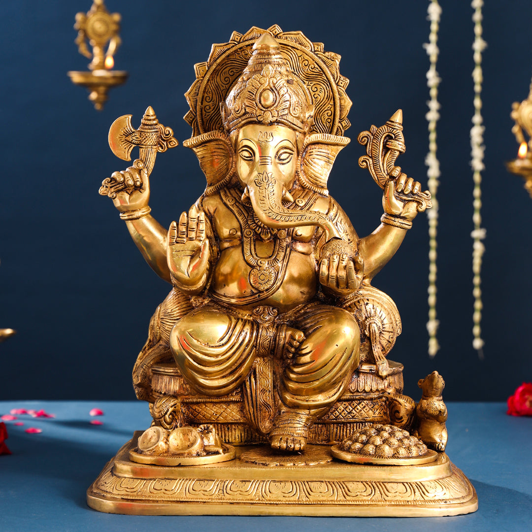 Brass Superfine Lord Ganesha Idol (17.5 Inch)