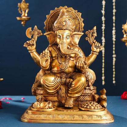 Brass Superfine Lord Ganesha Idol (17.5 Inch)