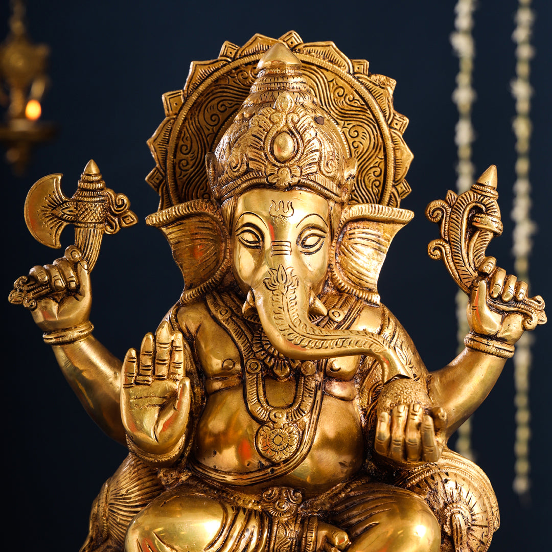 Brass Superfine Lord Ganesha Idol (17.5 Inch)