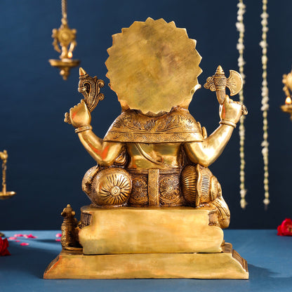 Brass Superfine Lord Ganesha Idol (17.5 Inch)