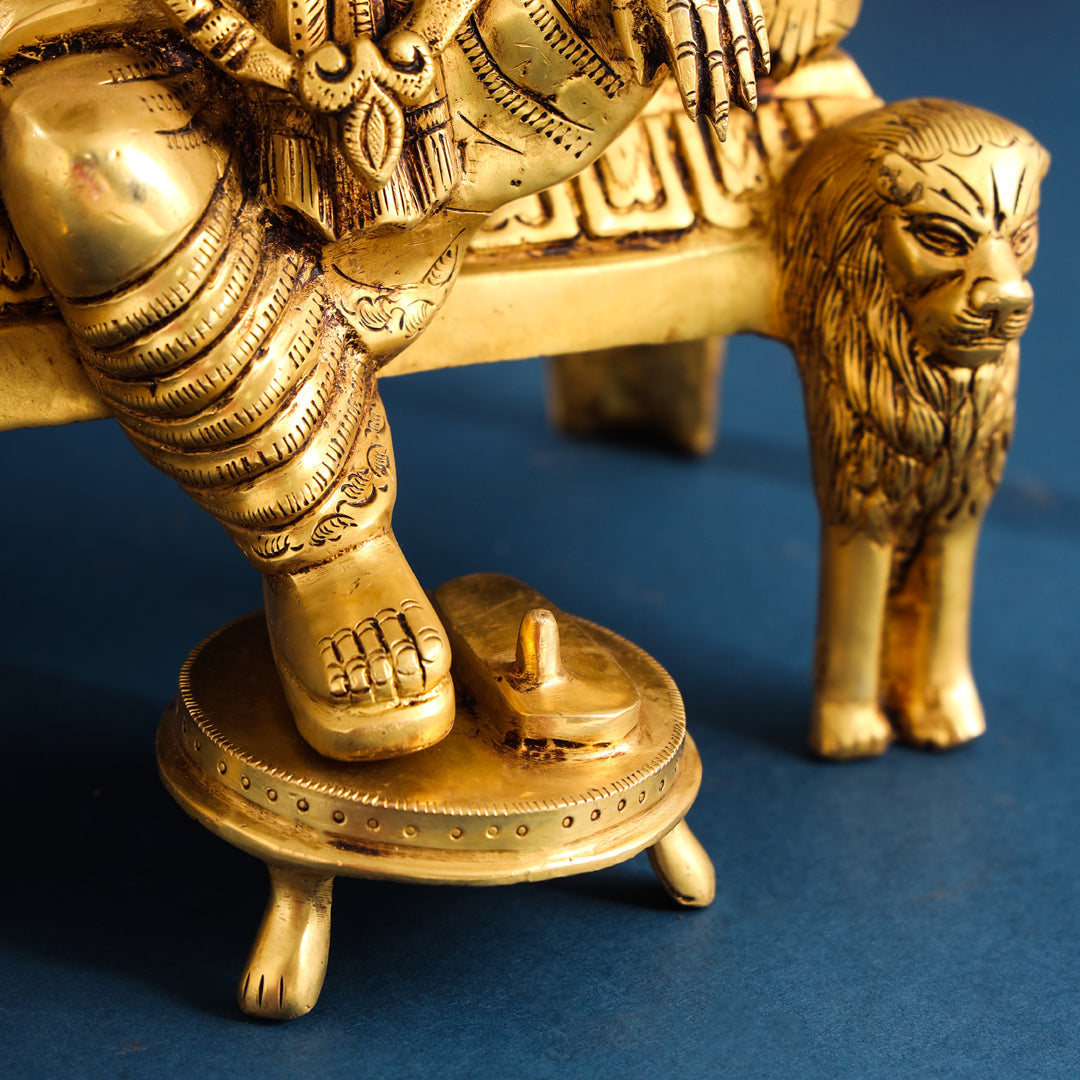 Brass Maharaja Agrasen On Throne (18.5 Inch)