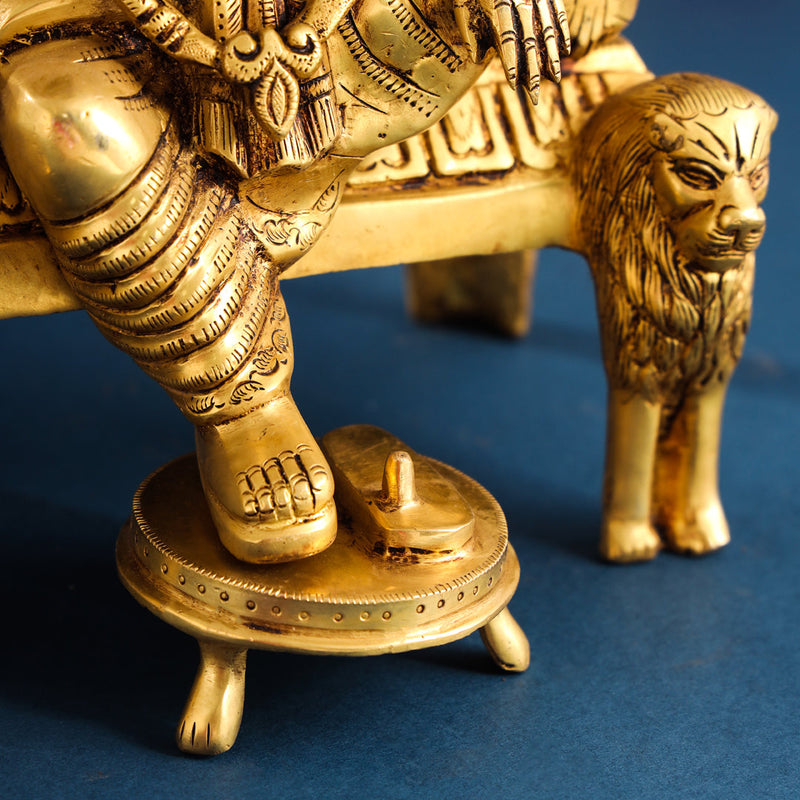 Brass Maharaja Agrasen On Throne (18.5 Inch)
