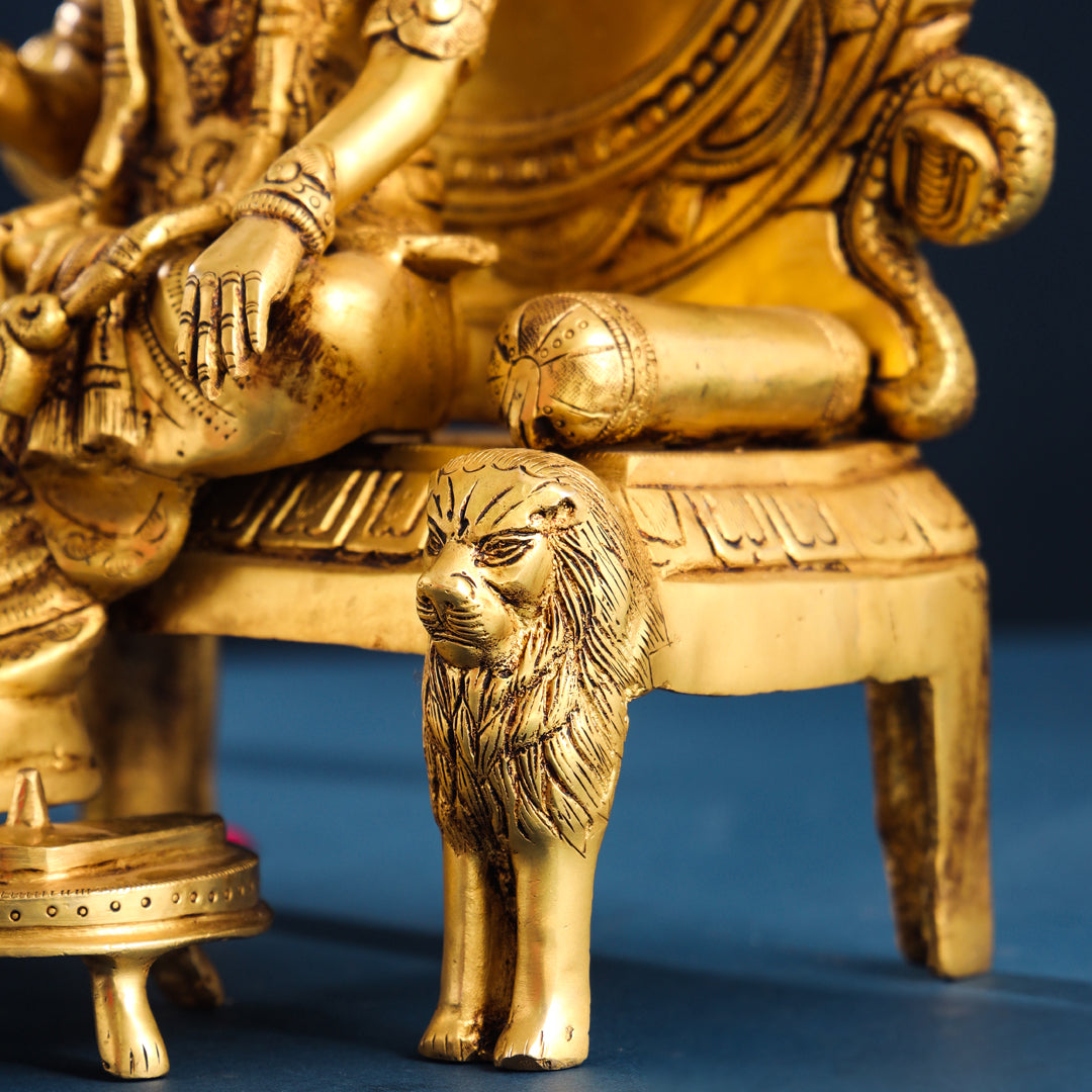 Brass Maharaja Agrasen On Throne (18.5 Inch)