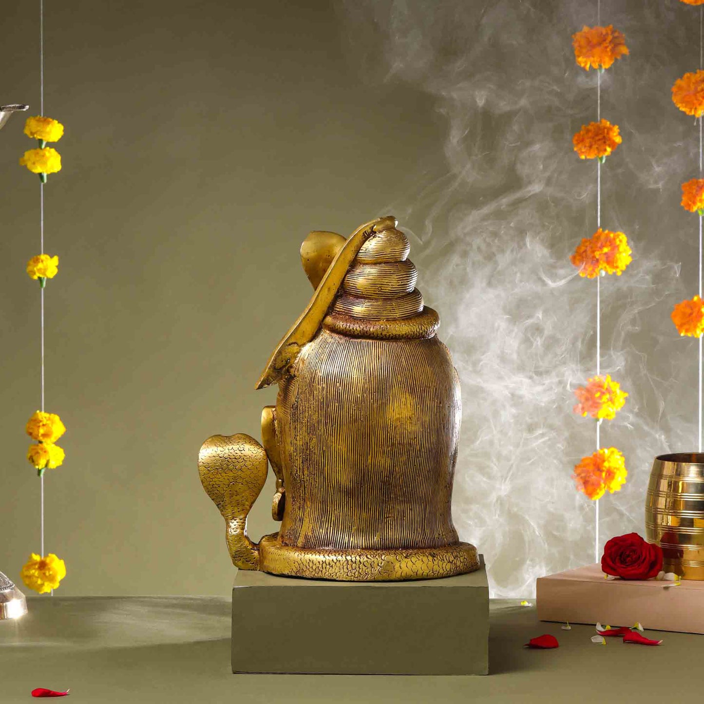 Brass Shiva Head Statue (12 Inch)