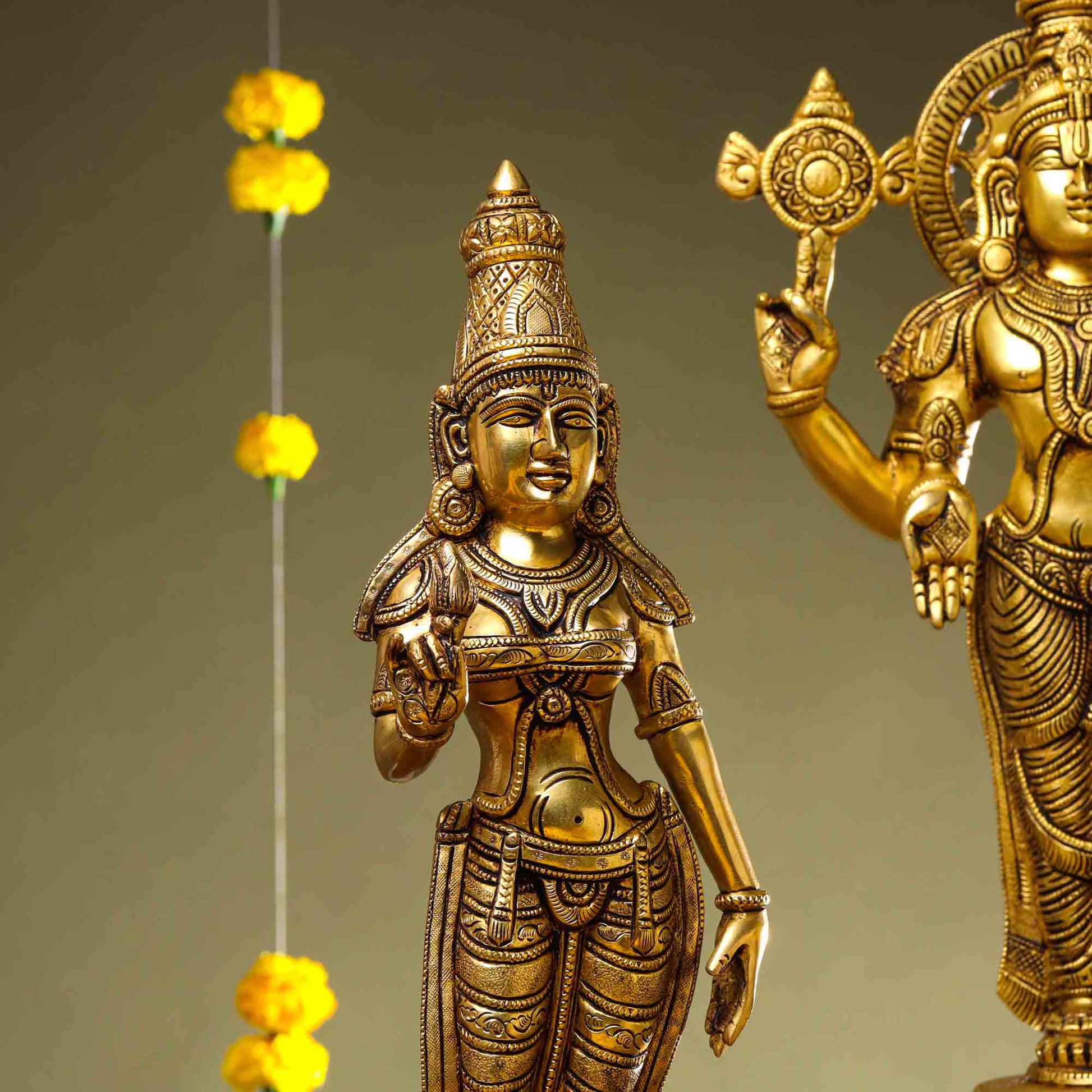 Brass Lord Balaji with Sri Devi and Bhudevi Idols Set