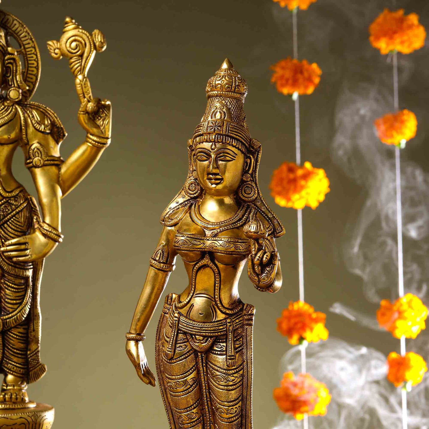 Brass Lord Balaji with Sri Devi and Bhudevi Idols Set