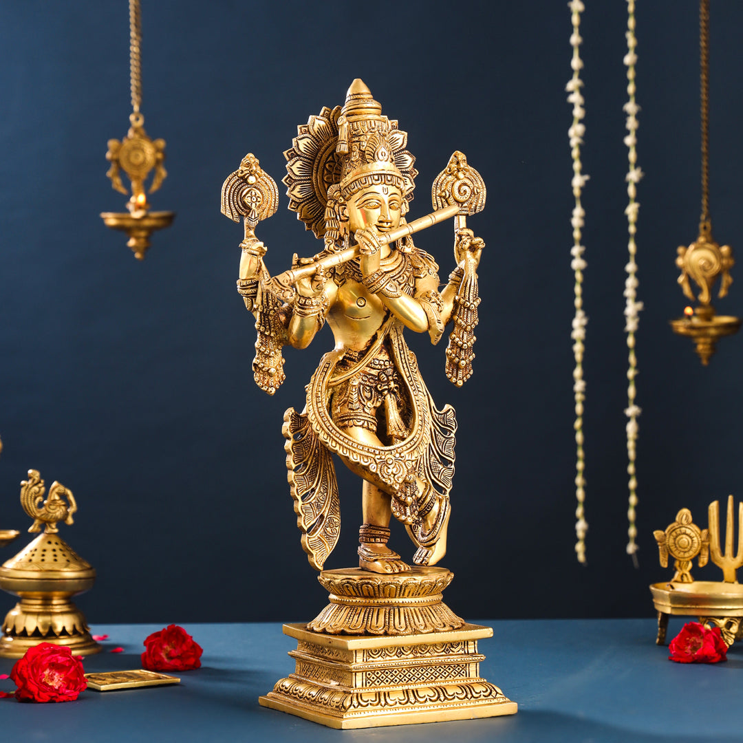 Brass Krishna Statue (19.5 Inch)