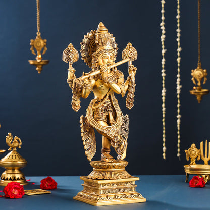 Brass Krishna Statue (19.5 Inch)