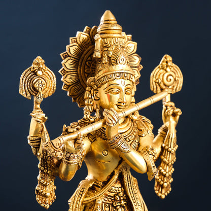 Brass Krishna Statue (19.5 Inch)