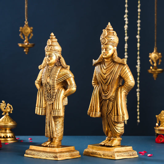 Brass Vitthal Rukmini Idols Set