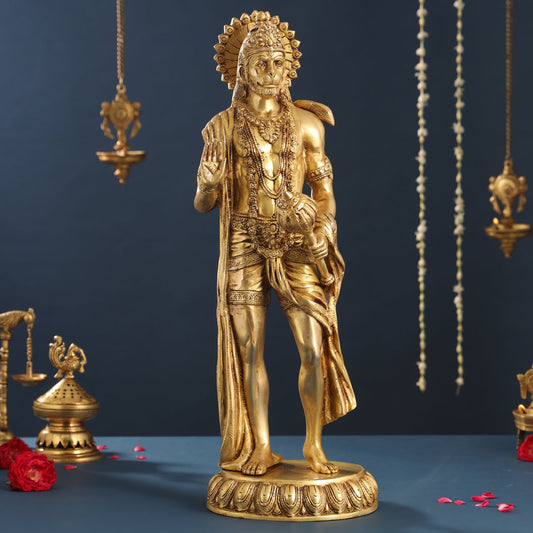 Brass Standing Hanuman Idol (23 Inch)