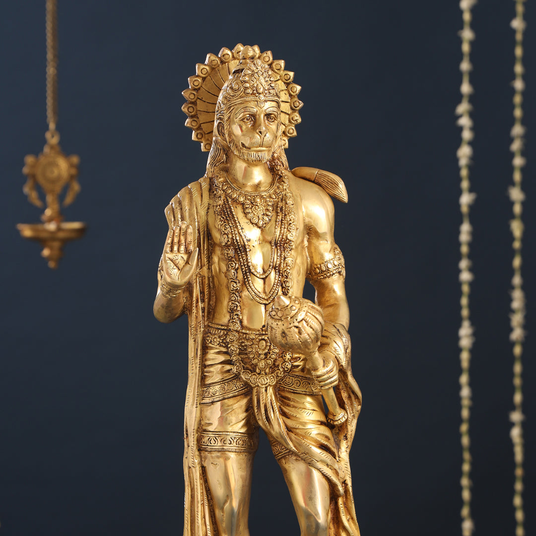 Brass Standing Hanuman Idol (23 Inch)