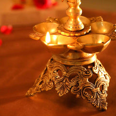 Brass Peacock Long Lamp (34 Inch)