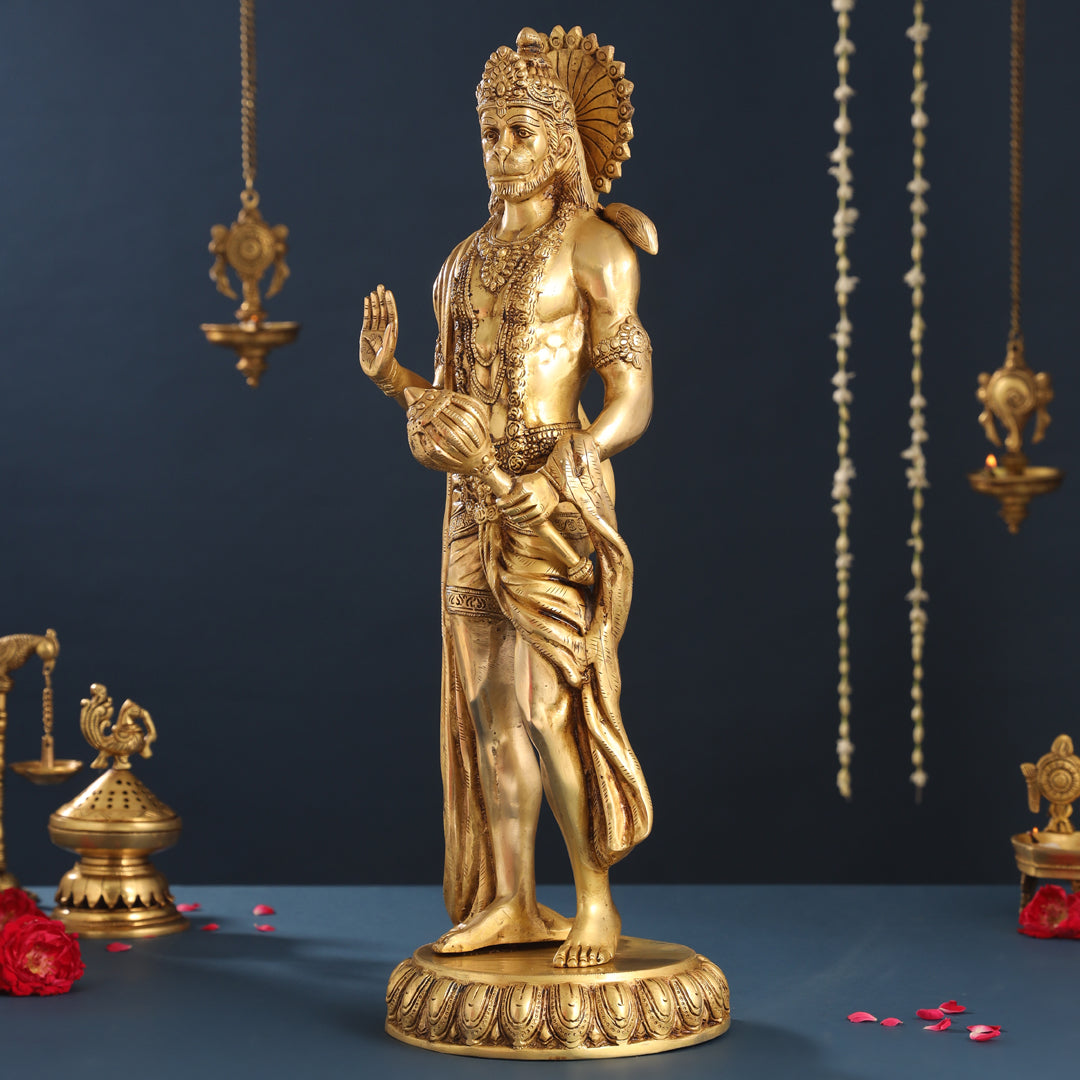 Brass Standing Hanuman Idol (23 Inch)
