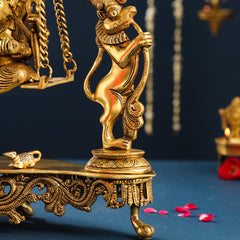 Brass Superfine Ganesha On Swing/Jhula (18.5 Inch)
