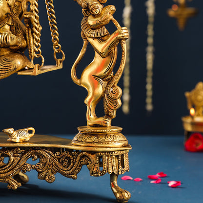 Brass Superfine Ganesha On Swing/Jhula (18.5 Inch)