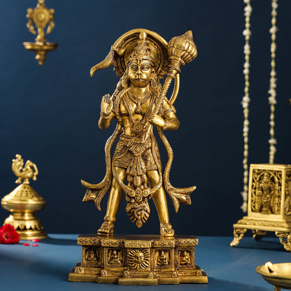 Brass Standing Hanuman Idol (15.5 Inch)