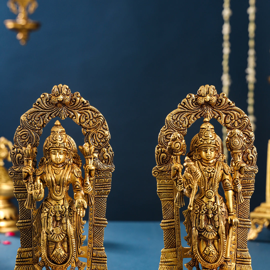 Brass Superfine Vishnu Lakshmi Set (9 Inch)