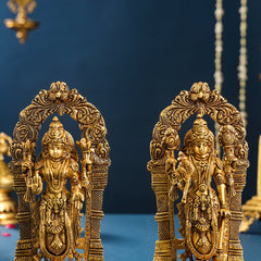 Brass Superfine Vishnu Lakshmi Set (9 Inch)