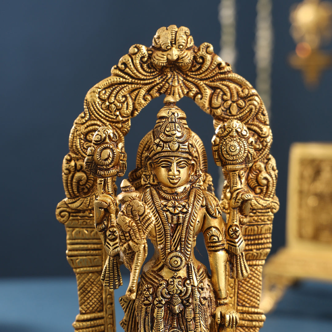 Brass Superfine Vishnu Lakshmi Set (9 Inch)