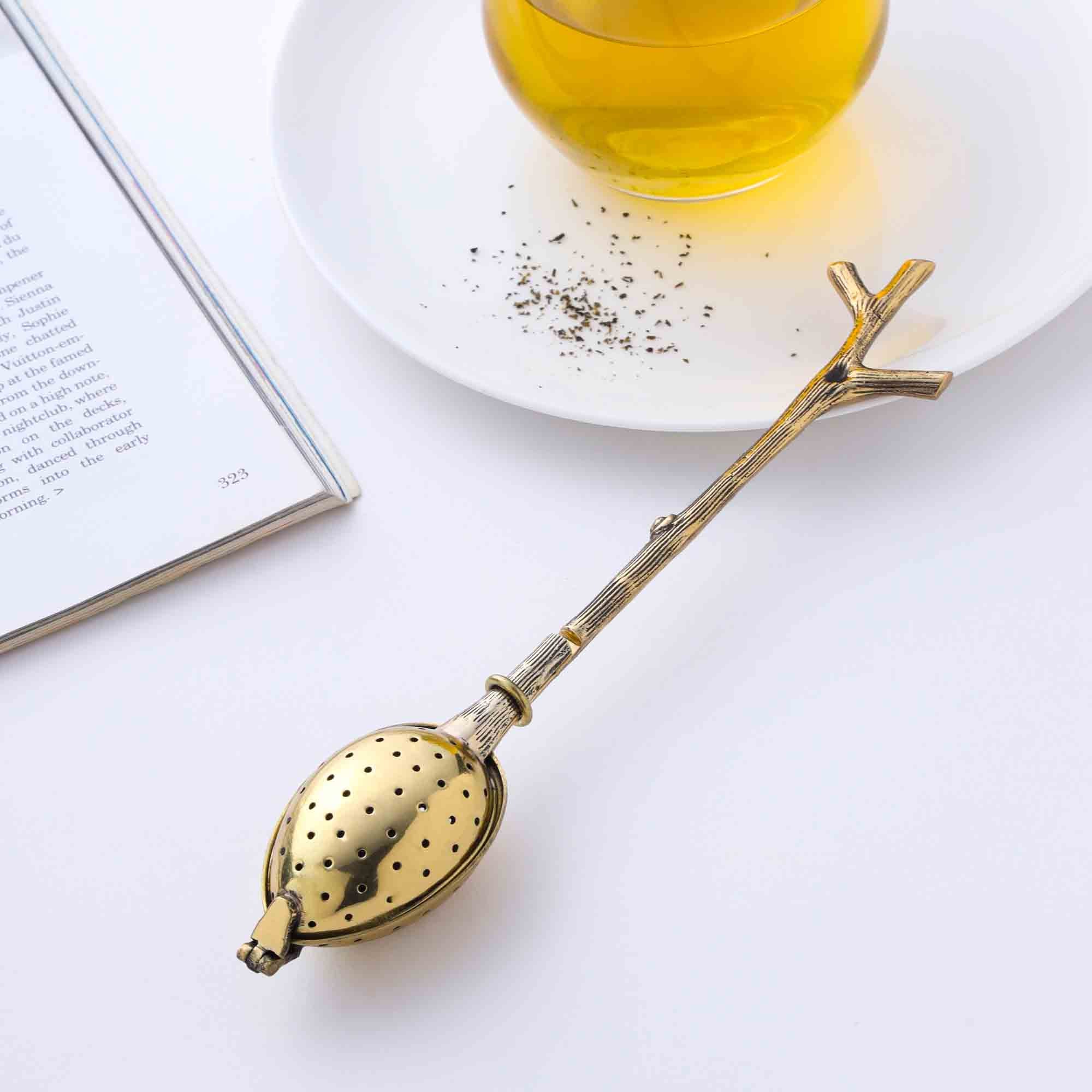 Brass Branch Handle Tea Infuser (8 Inch)