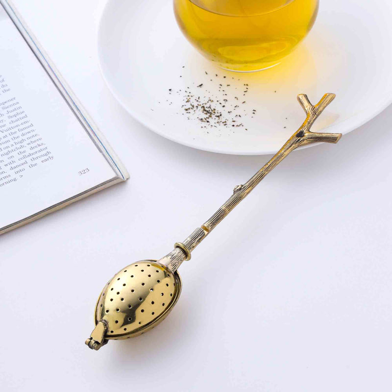 Brass Branch Handle Tea Infuser (8 Inch)