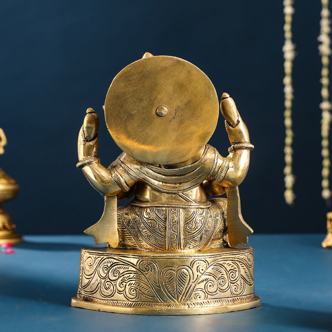 Brass Lord Ganesha Idol (8.7 Inch)