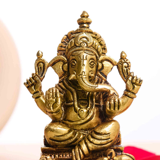 Brass Superfine Lord Ganesha Idol (4 Inch)