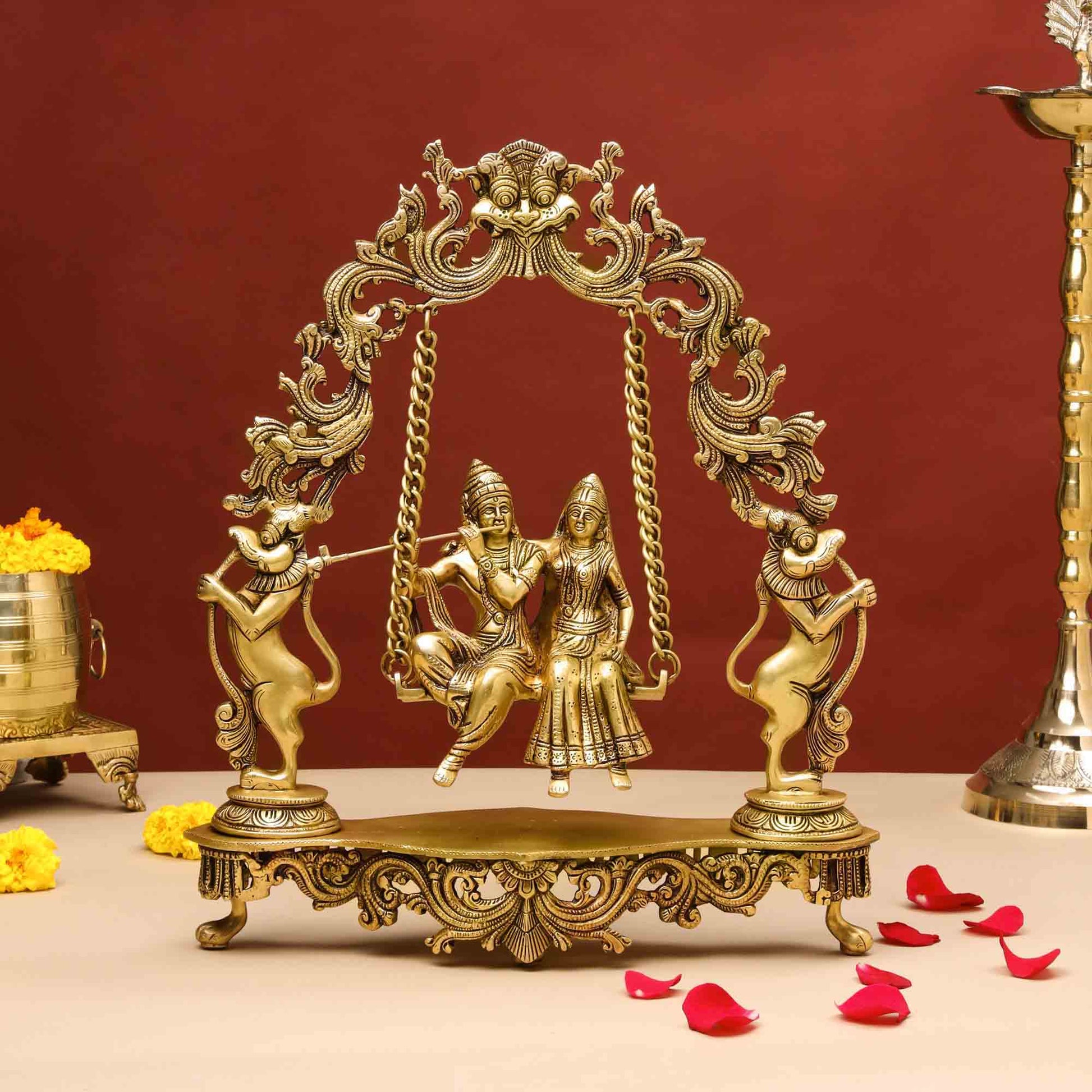 Brass Superfine Radha Krishna Jhula (18 Inch)