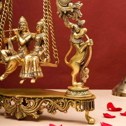 Brass Superfine Radha Krishna Jhula (18 Inch)