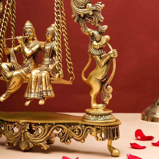 Brass Superfine Radha Krishna Jhula (18 Inch)
