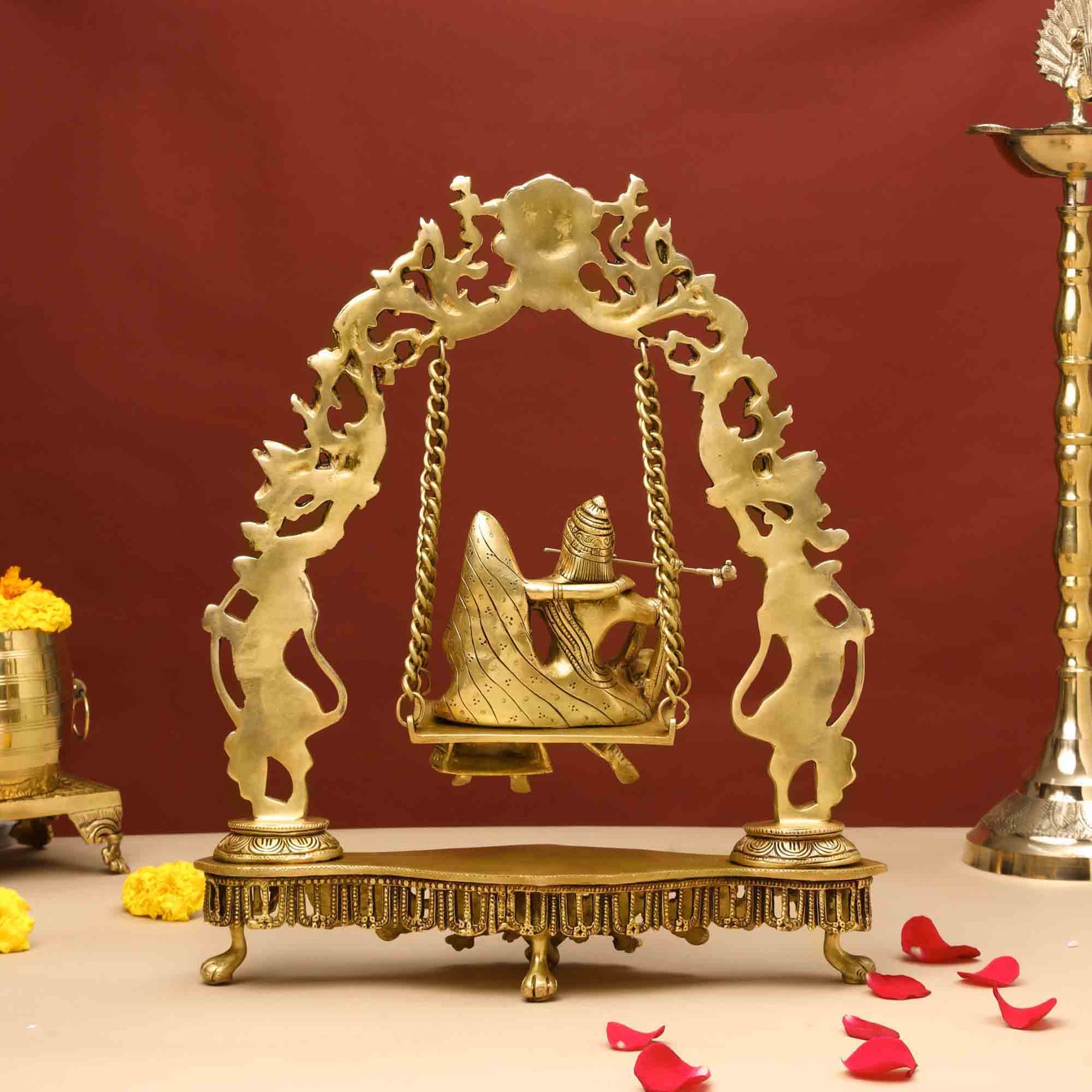 Brass Superfine Radha Krishna Jhula (18 Inch)