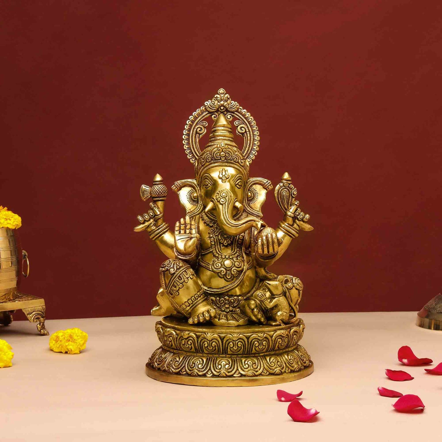 Brass Superfine Lord Ganesha Statue (14 Inch)