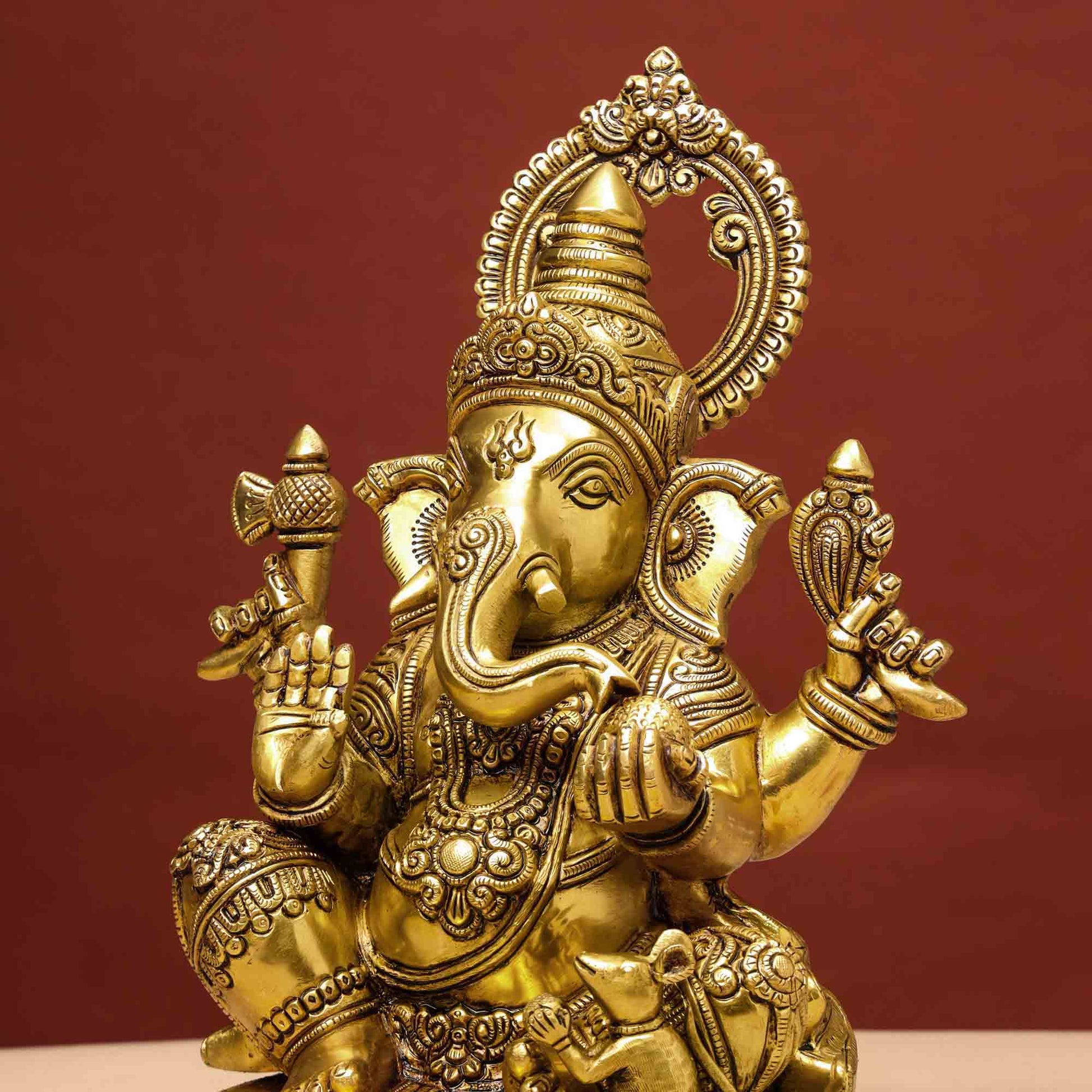 Brass Superfine Lord Ganesha Statue (14 Inch)