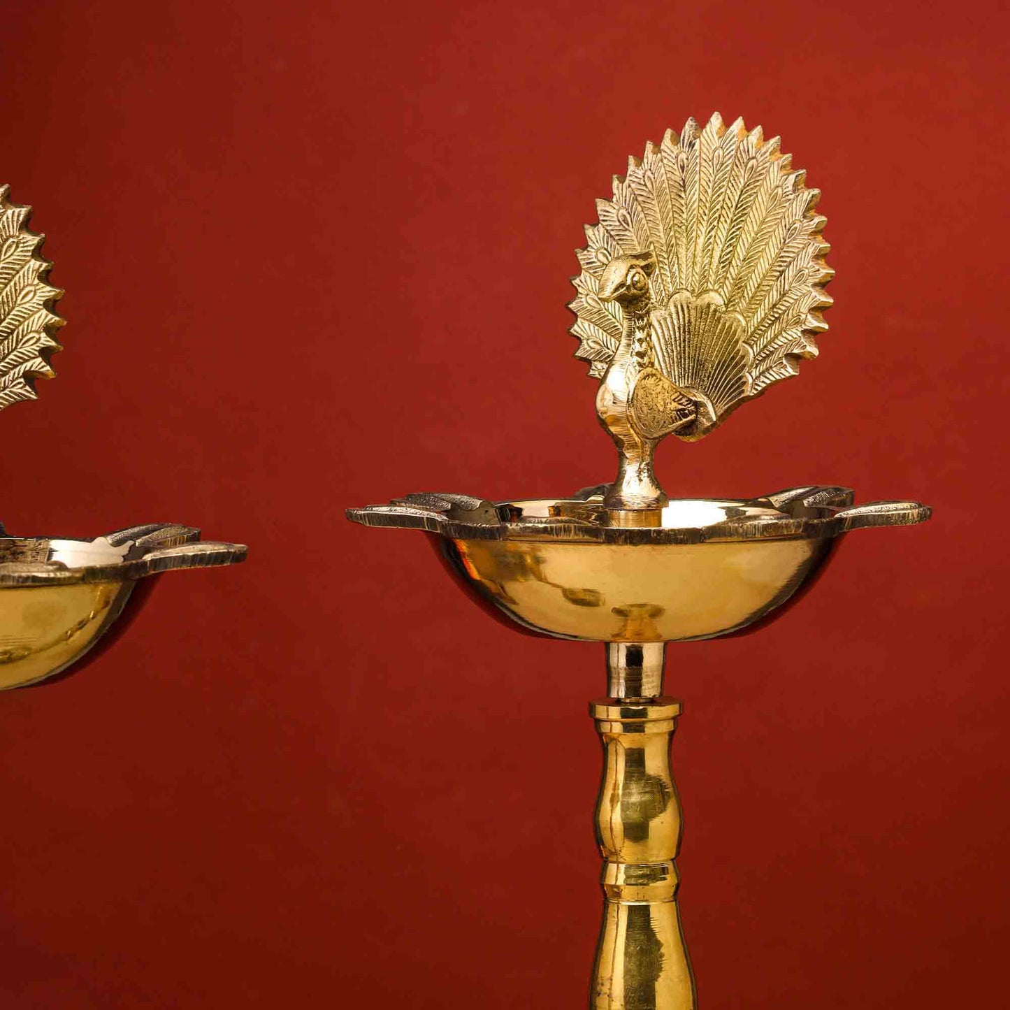 Brass Peacock Samai Pair (23 Inch)